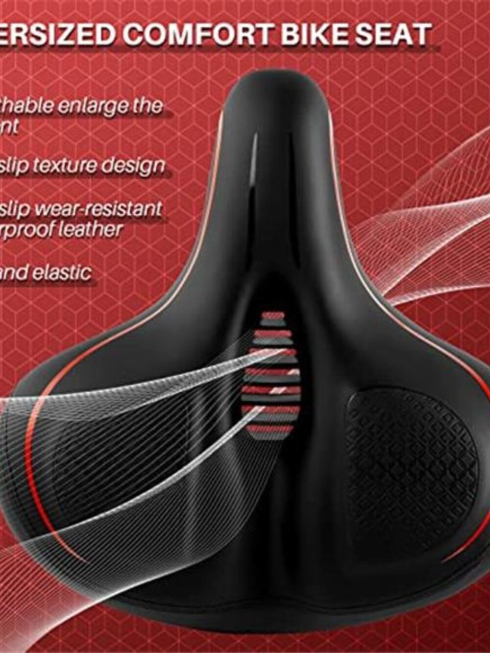 Oversized Bike Seat Cushion Peloton Compatible Wide Comfort Saddle - Picture 2 of 6
